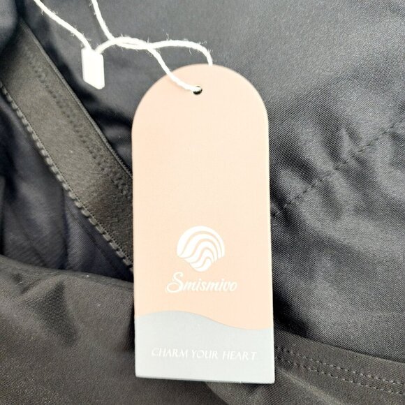 Black Halter One-Piece Swimsuit  Ruched Front Design & Tie Closure Size XL - Picture 4 of 9